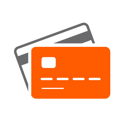 graphic of an orange bank card